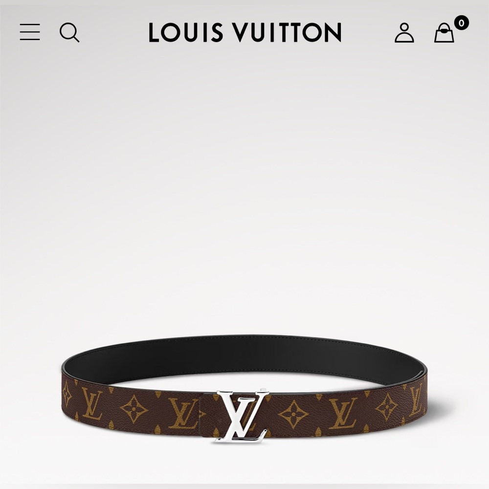 Authentic Louis Vuitton Initiales 30mm Black Reversible Belt size 85 cm